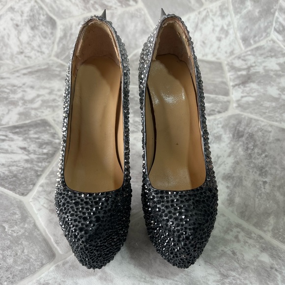 Rhinestone Platform Pumps - Picture 3 of 4